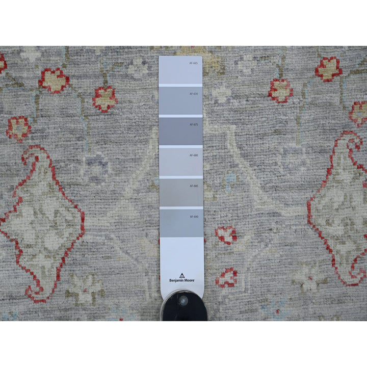 3'1" x 15'10" New Hand Knotted Grey Wool Runner Oriental Rug - MOA10220921
