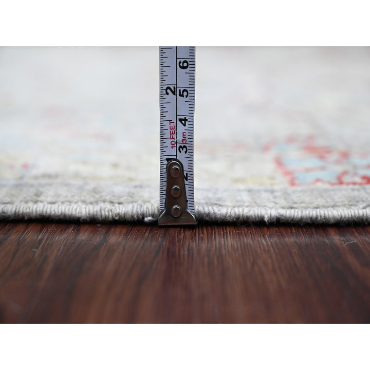 3'1" x 15'10" New Hand Knotted Grey Wool Runner Oriental Rug - MOA10220921