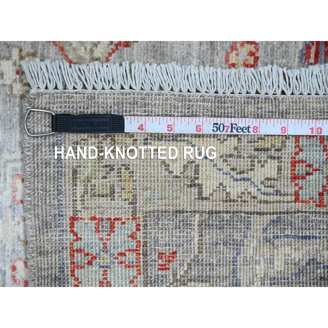 3'1" x 15'10" New Hand Knotted Grey Wool Runner Oriental Rug - MOA10220921