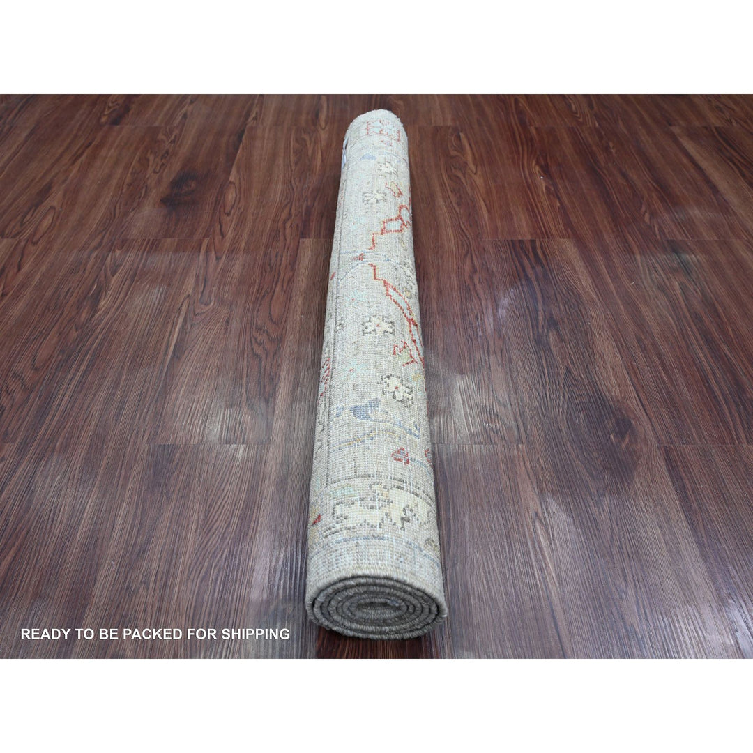 3'0" x 5'1" New Hand Knotted Grey Wool Rectangle Oriental Rug - MOA10220923