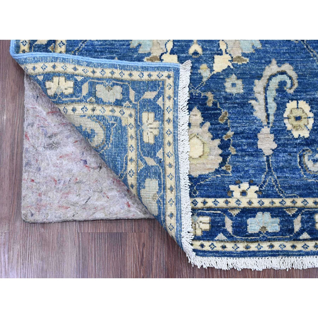 2'10" x 7'7" New Hand Knotted Blue Wool Runner Oriental Rug - MOA10220924