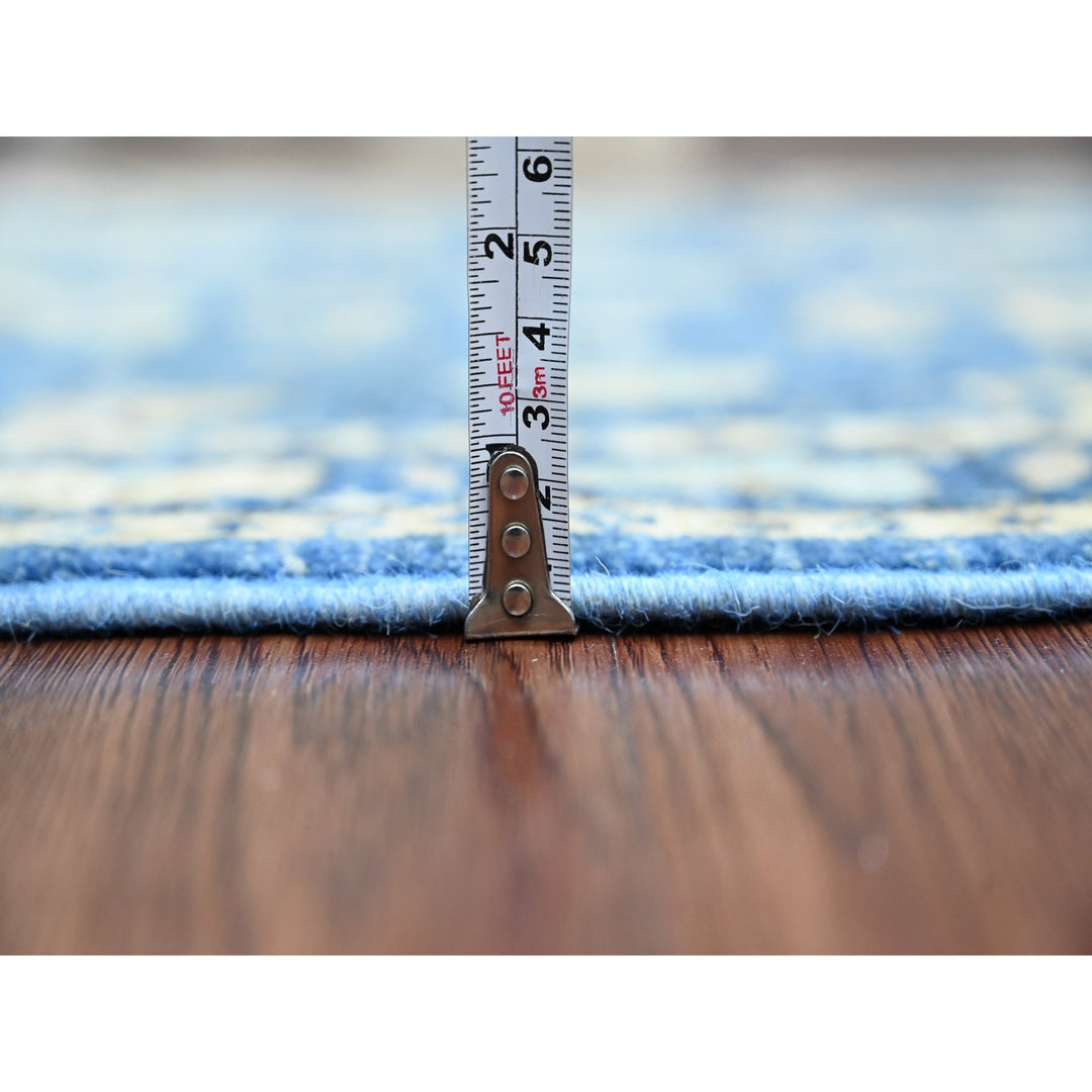 2'10" x 7'7" New Hand Knotted Blue Wool Runner Oriental Rug - MOA10220924