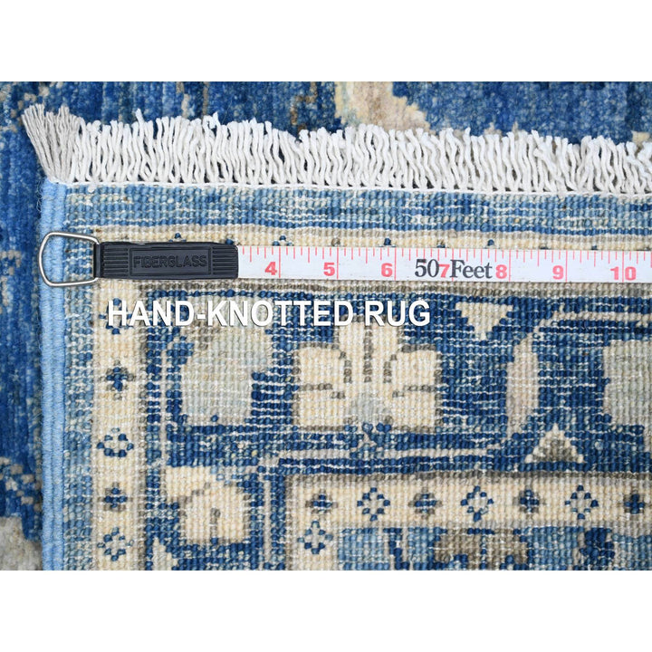 2'10" x 7'7" New Hand Knotted Blue Wool Runner Oriental Rug - MOA10220924