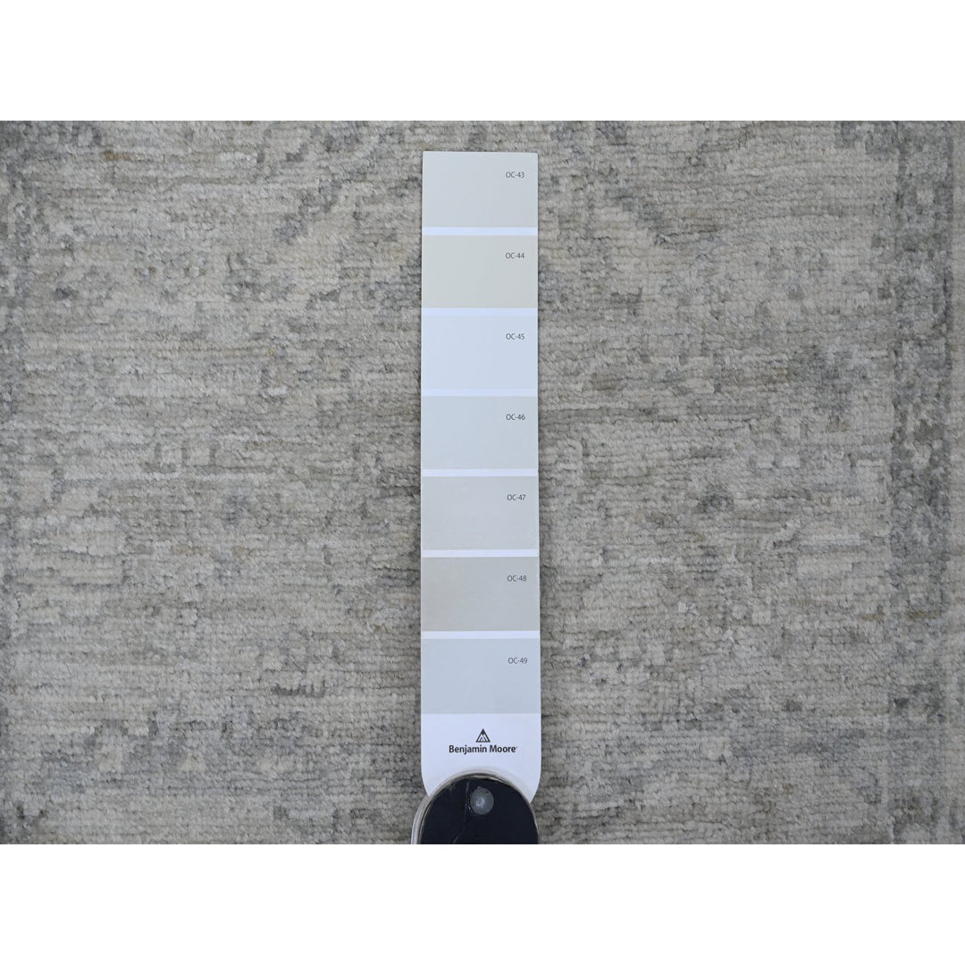 2'3" x 29'4" New Hand Knotted Grey Wool Runner Oriental Rug - MOA10220926