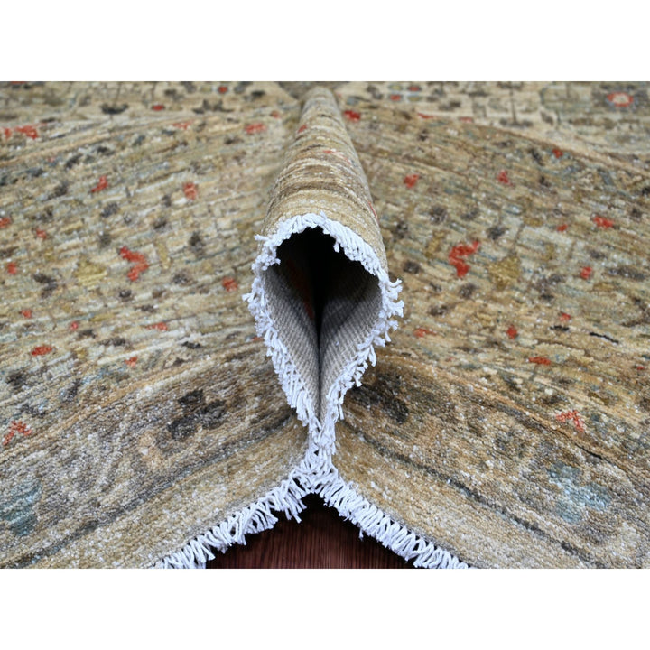 9'8" x 13'9" New Hand Knotted Grey Wool Rectangle Oriental Rug - MOA10220927