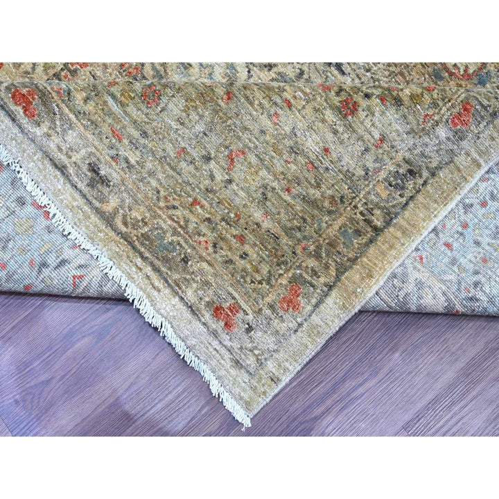 9'8" x 13'9" New Hand Knotted Grey Wool Rectangle Oriental Rug - MOA10220927