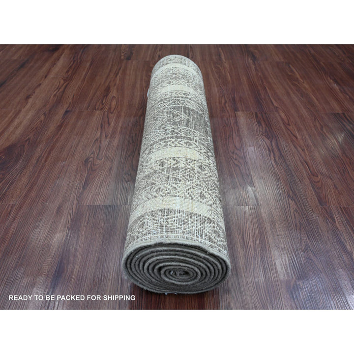2'5" x 11'0" New Hand Knotted Brown Wool Runner Oriental Rug - MOA10220937
