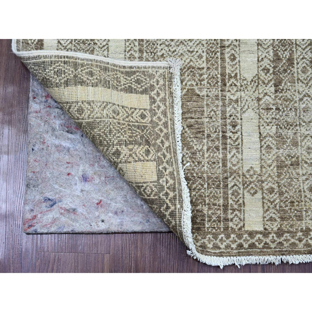 2'6" x 11'6" New Hand Knotted Brown Wool Runner Oriental Rug - MOA10220939