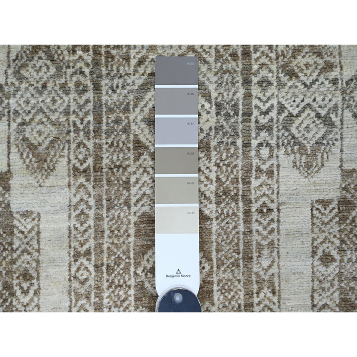 2'6" x 11'6" New Hand Knotted Brown Wool Runner Oriental Rug - MOA10220939