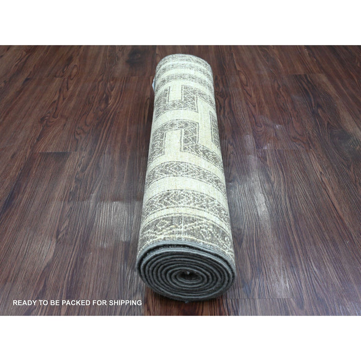 2'7" x 9'5" New Hand Knotted Brown Wool Runner Oriental Rug - MOA10220940