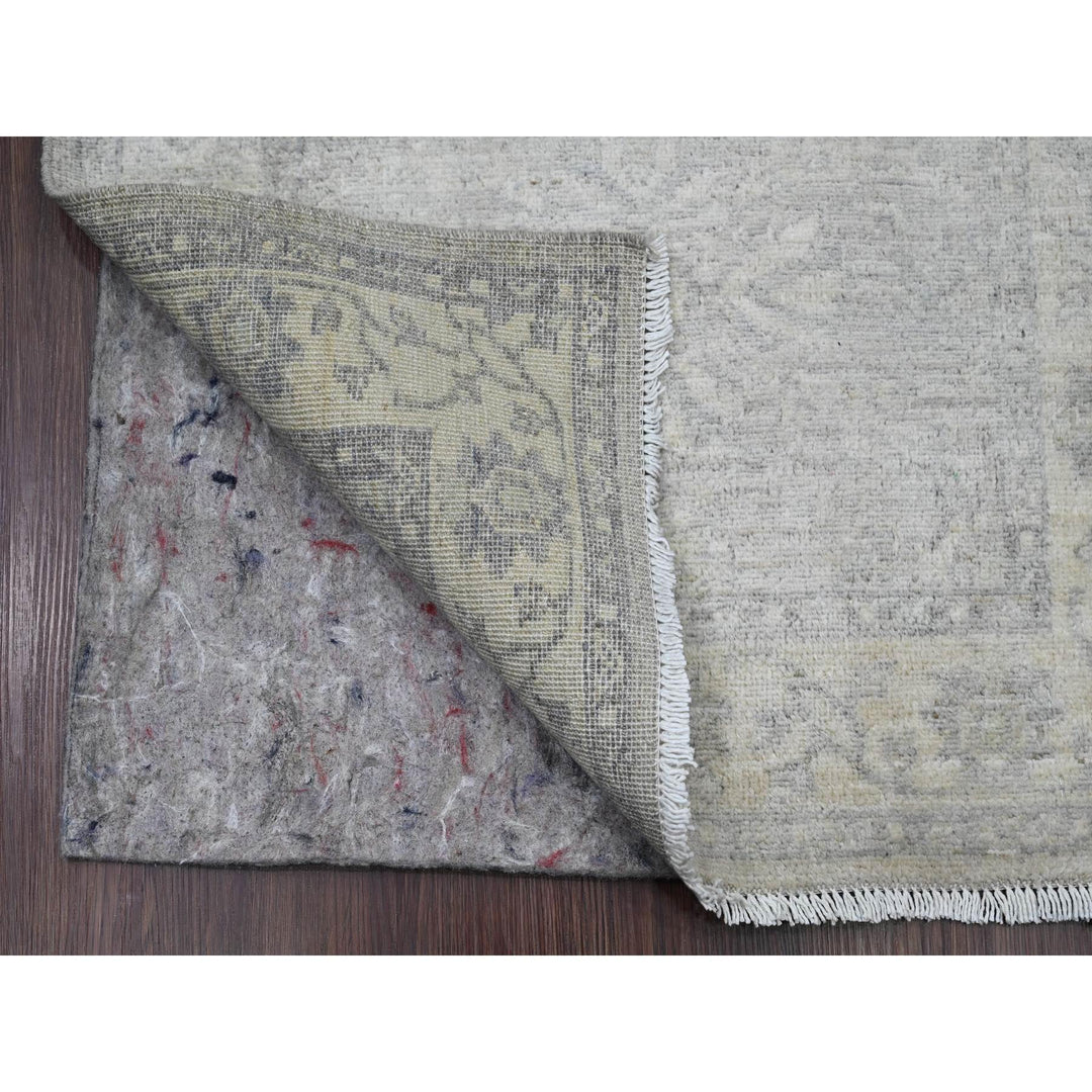 2'6" x 19'2" New Hand Knotted Grey Wool Runner Oriental Rug - MOA10220945