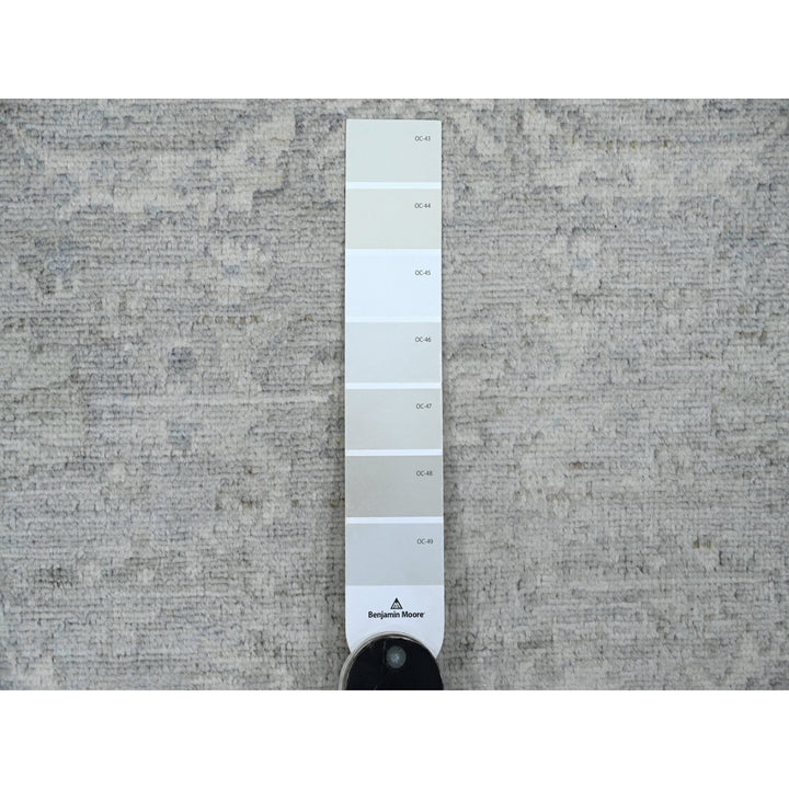 2'6" x 19'2" New Hand Knotted Grey Wool Runner Oriental Rug - MOA10220945
