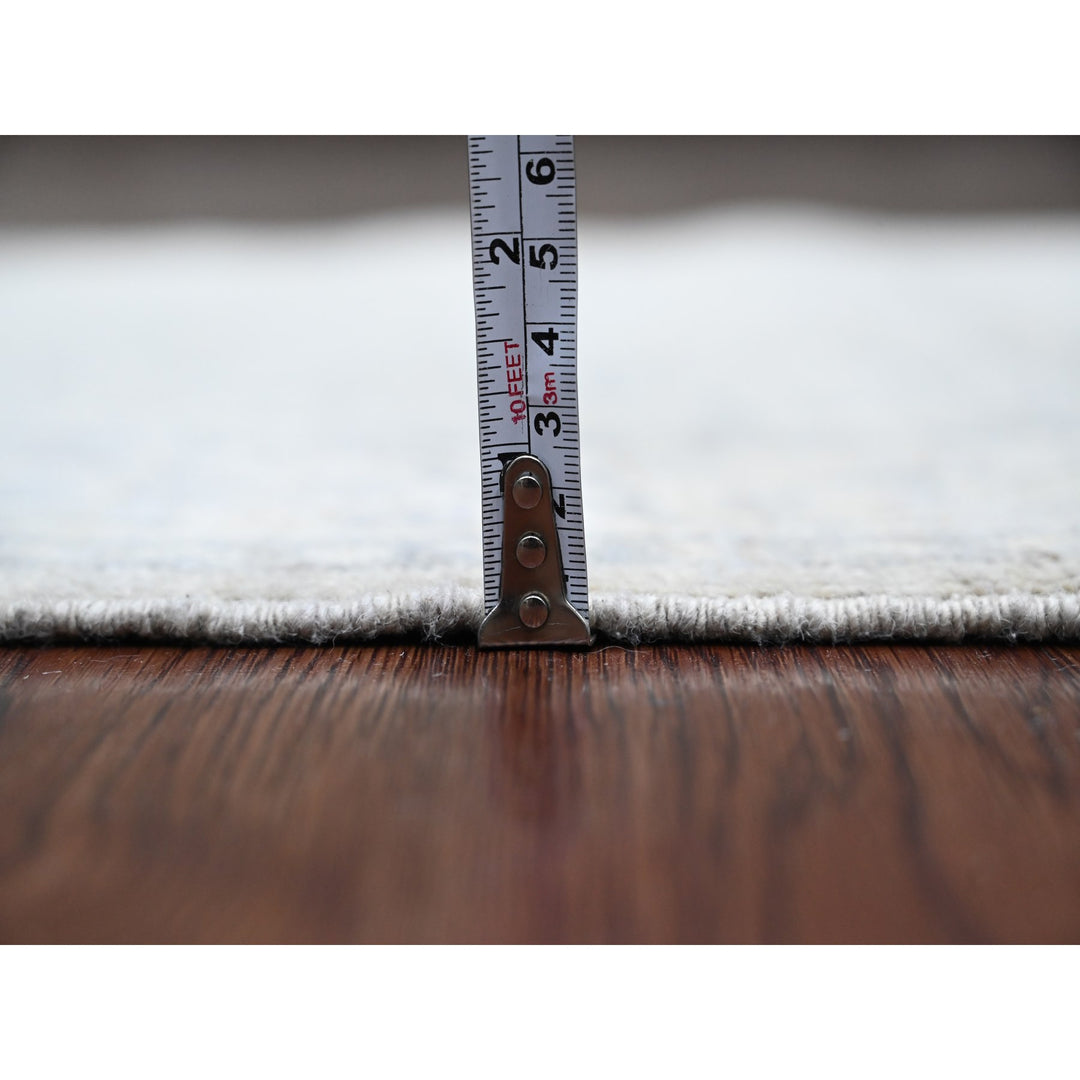 2'6" x 19'2" New Hand Knotted Grey Wool Runner Oriental Rug - MOA10220945