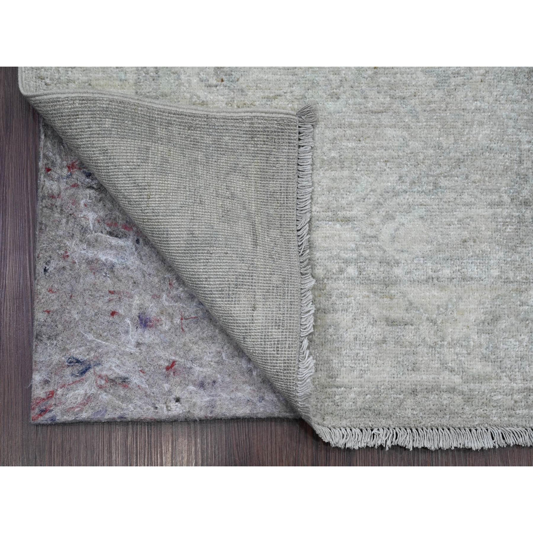 2'6" x 28'9" New Hand Knotted Grey Wool Runner Oriental Rug - MOA10220946