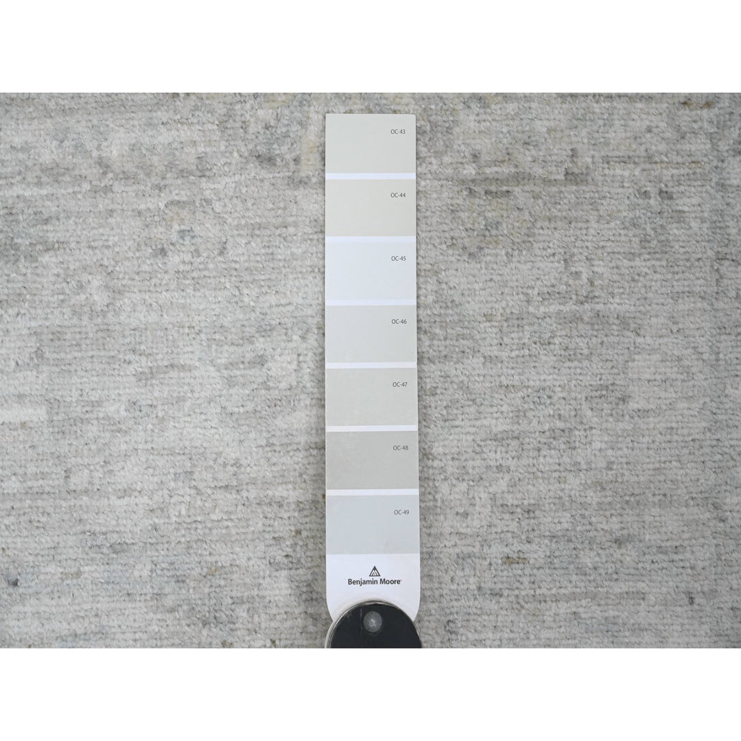 2'6" x 28'9" New Hand Knotted Grey Wool Runner Oriental Rug - MOA10220946