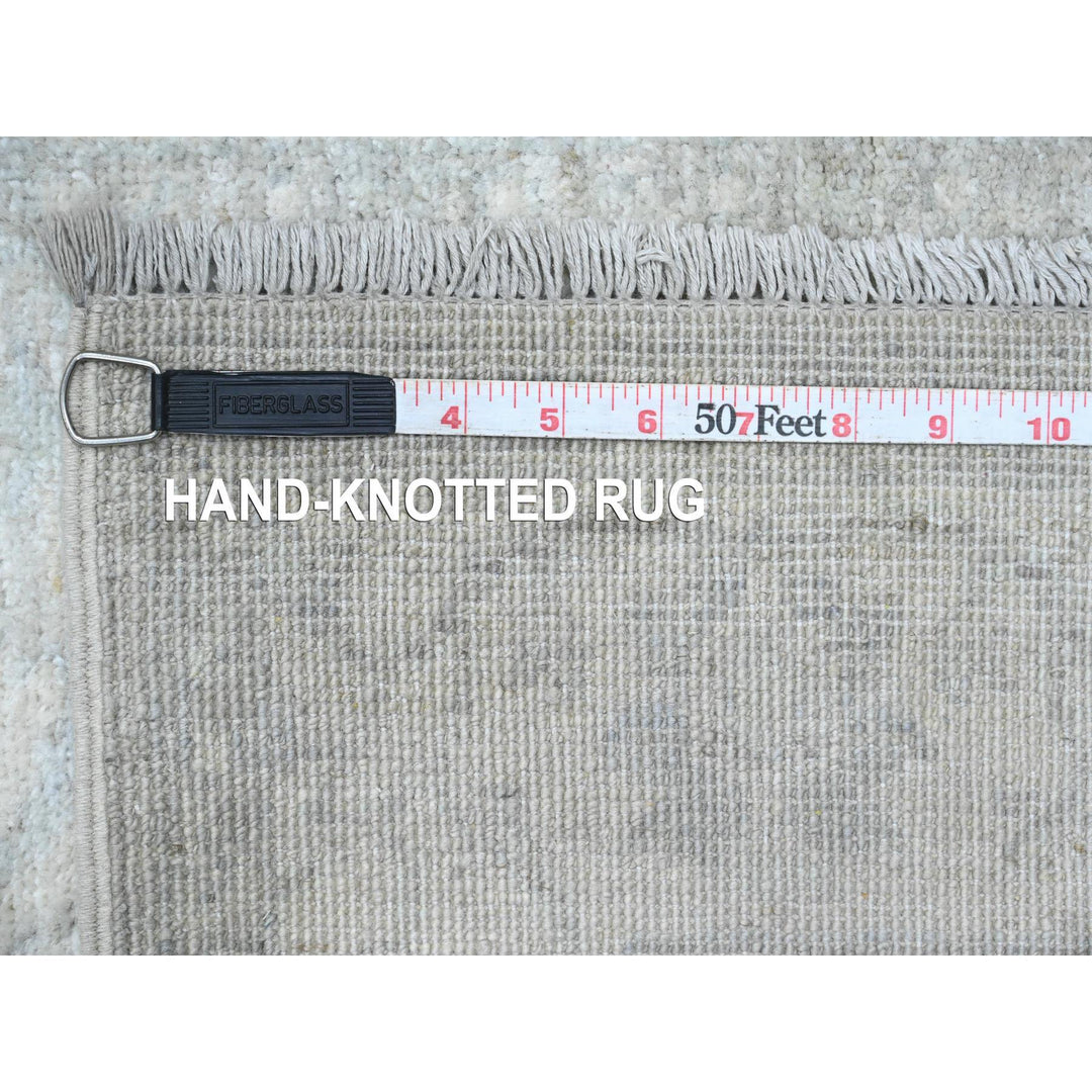 2'6" x 28'9" New Hand Knotted Grey Wool Runner Oriental Rug - MOA10220946