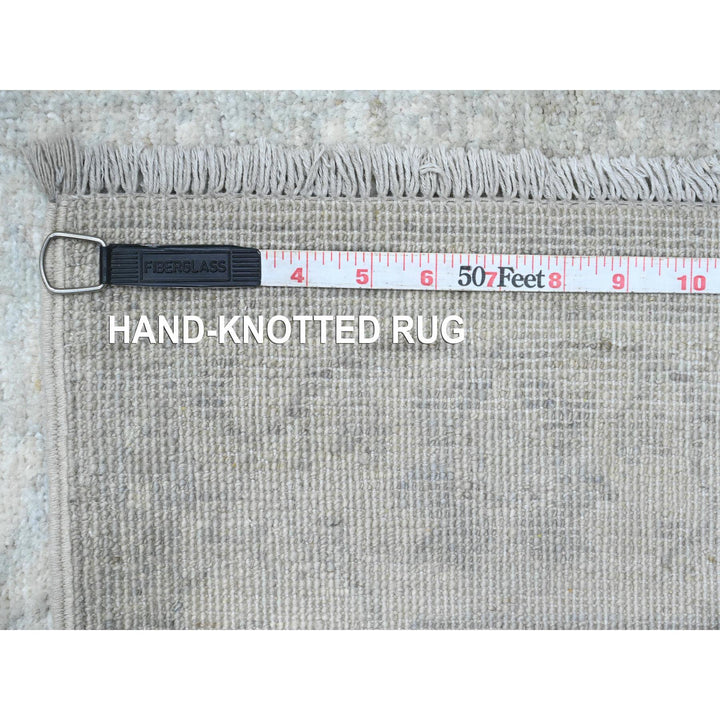 2'6" x 28'9" New Hand Knotted Grey Wool Runner Oriental Rug - MOA10220946
