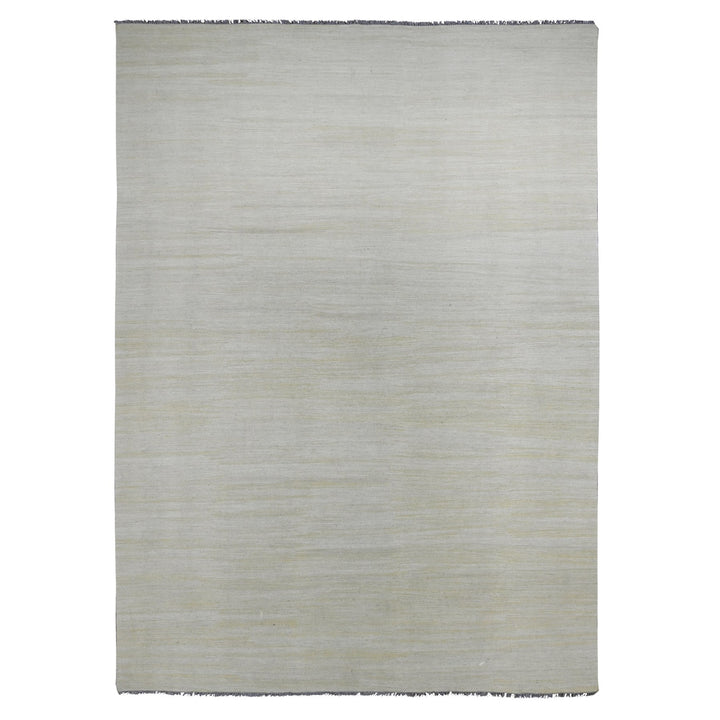 8'9" x 12'4" New Hand Woven Beige Wool Rectangle Oriental Rug - MOA10220947