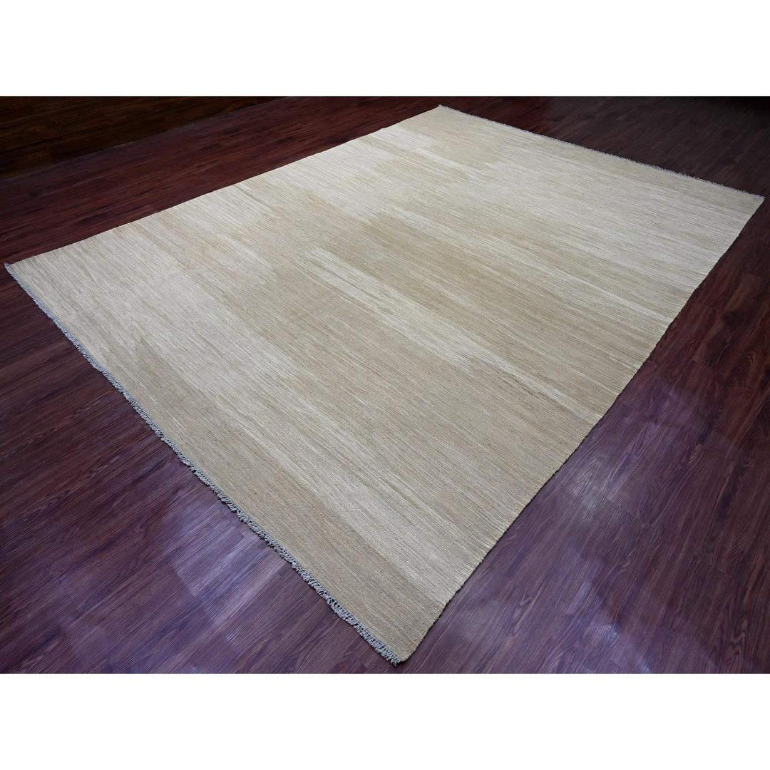 8'11" x 12'1" New Hand Woven Brown Wool Rectangle Oriental Rug - MOA10220948
