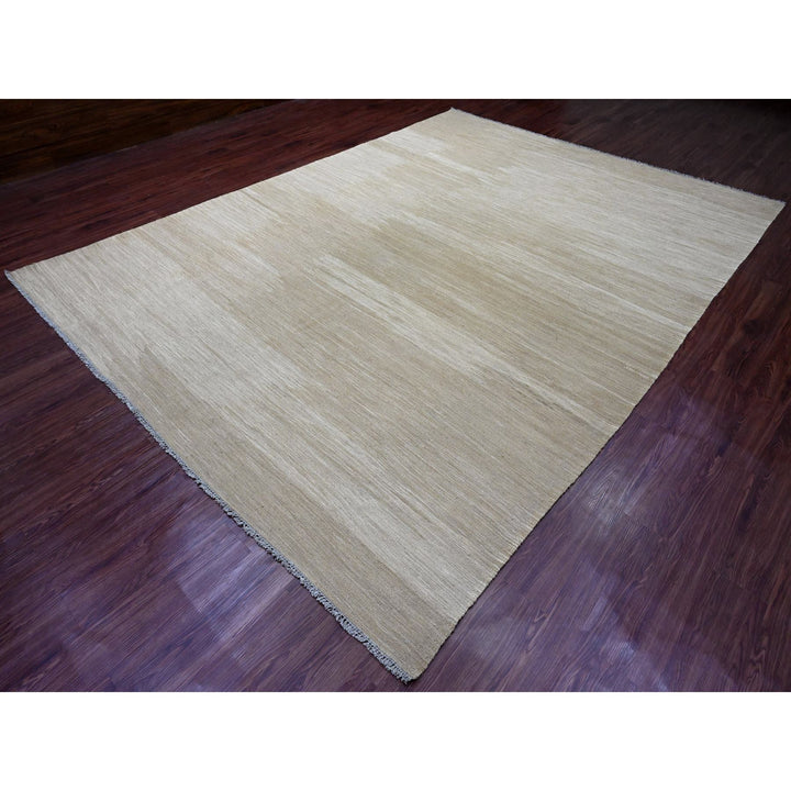 8'11" x 12'1" New Hand Woven Brown Wool Rectangle Oriental Rug - MOA10220948