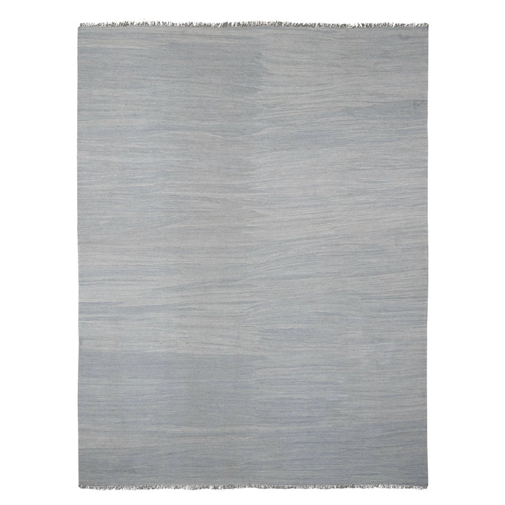 9'1" x 11'11" New Hand Woven Blue Wool Rectangle Oriental Rug - MOA10220951
