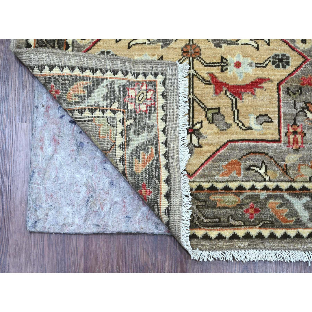 2'7" x 11'6" New Hand Knotted Grey Wool Runner Oriental Rug - MOA10220967