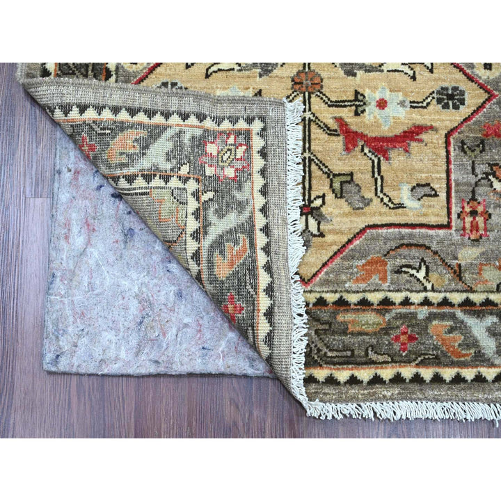 2'7" x 11'6" New Hand Knotted Grey Wool Runner Oriental Rug - MOA10220967