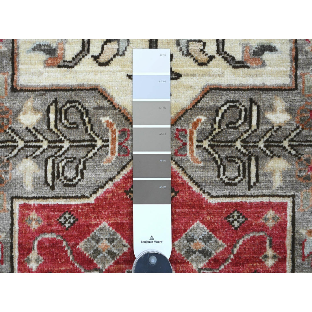 2'7" x 11'6" New Hand Knotted Grey Wool Runner Oriental Rug - MOA10220967