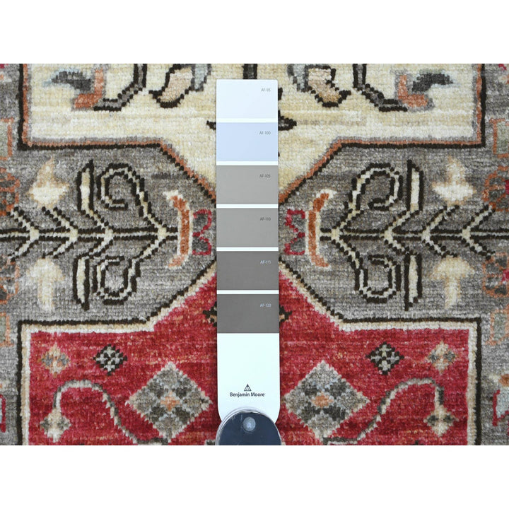 2'7" x 11'6" New Hand Knotted Grey Wool Runner Oriental Rug - MOA10220967