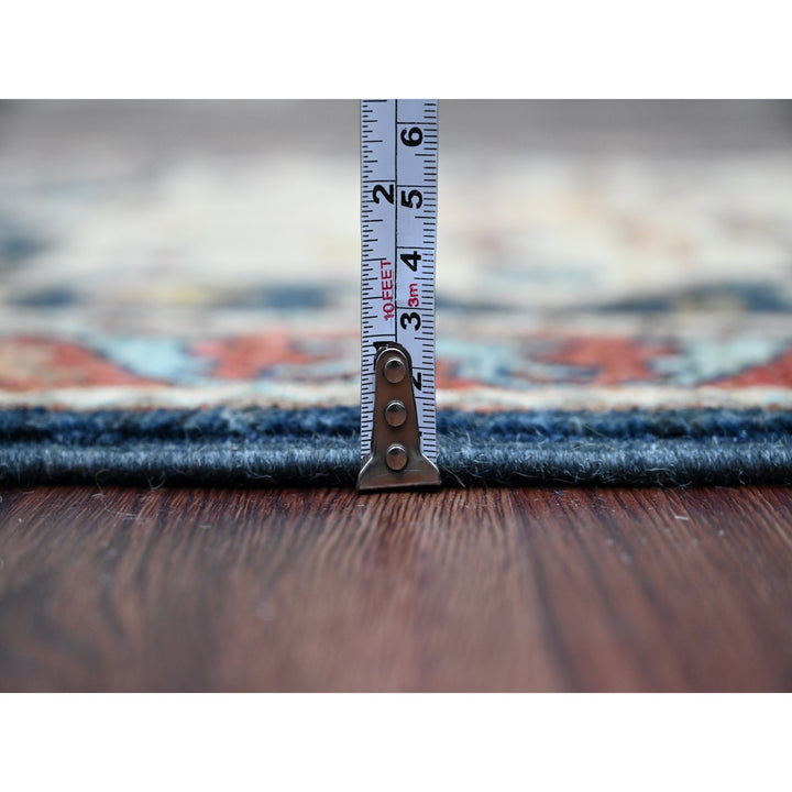 2'7" x 7'10" New Hand Knotted Blue Wool Runner Oriental Rug - MOA10220980