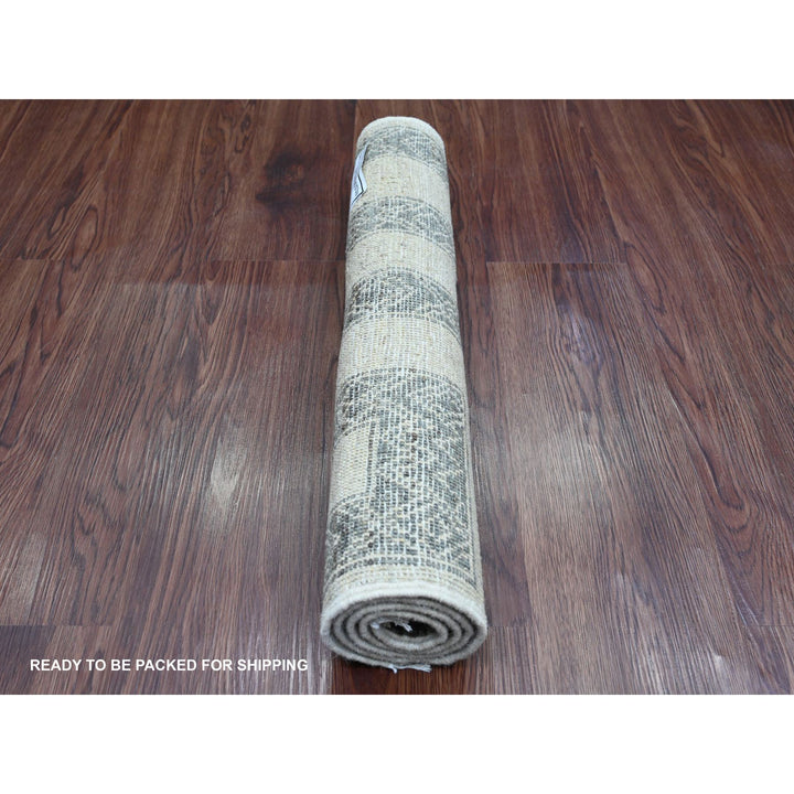 2'1" x 3'1" New Hand Knotted Brown Wool Rectangle Oriental Rug - MOA10220981