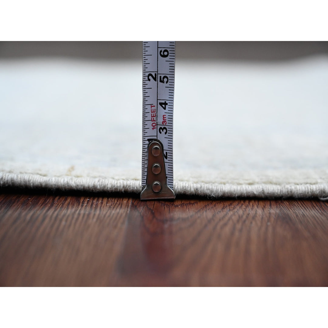 2'7" x 23'8" New Hand Knotted Grey Wool Runner Oriental Rug - MOA10220983