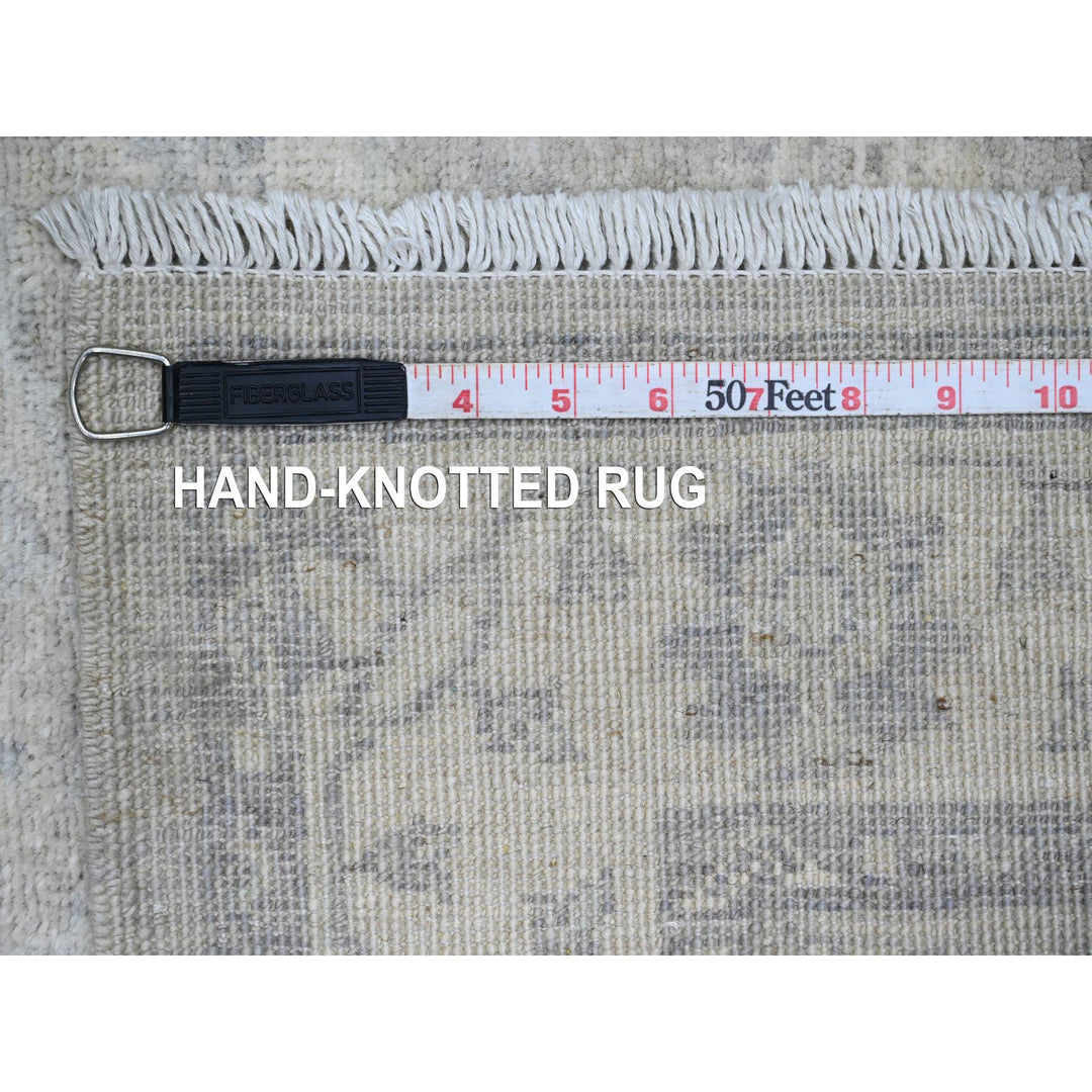 2'7" x 23'8" New Hand Knotted Grey Wool Runner Oriental Rug - MOA10220983