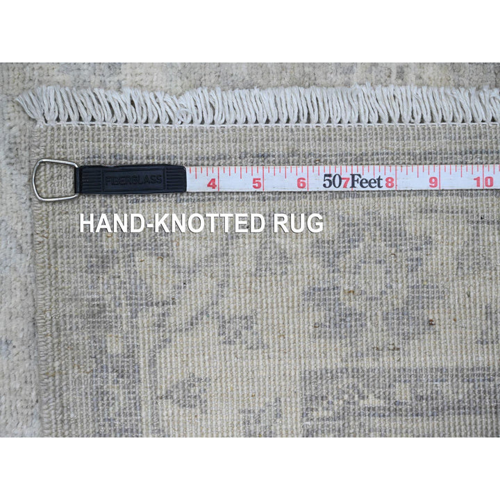 2'7" x 23'8" New Hand Knotted Grey Wool Runner Oriental Rug - MOA10220983