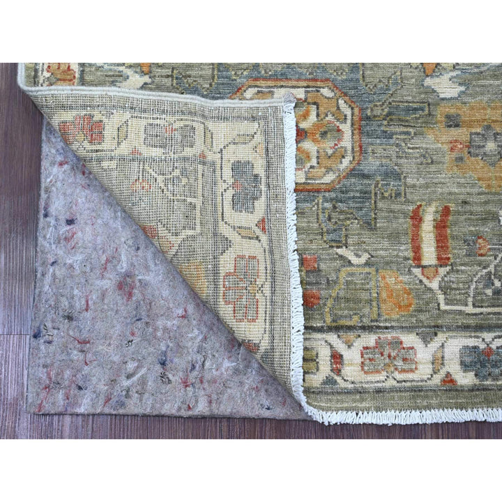 2'5" x 8'1" New Hand Knotted Green Wool Runner Oriental Rug - MOA10220984