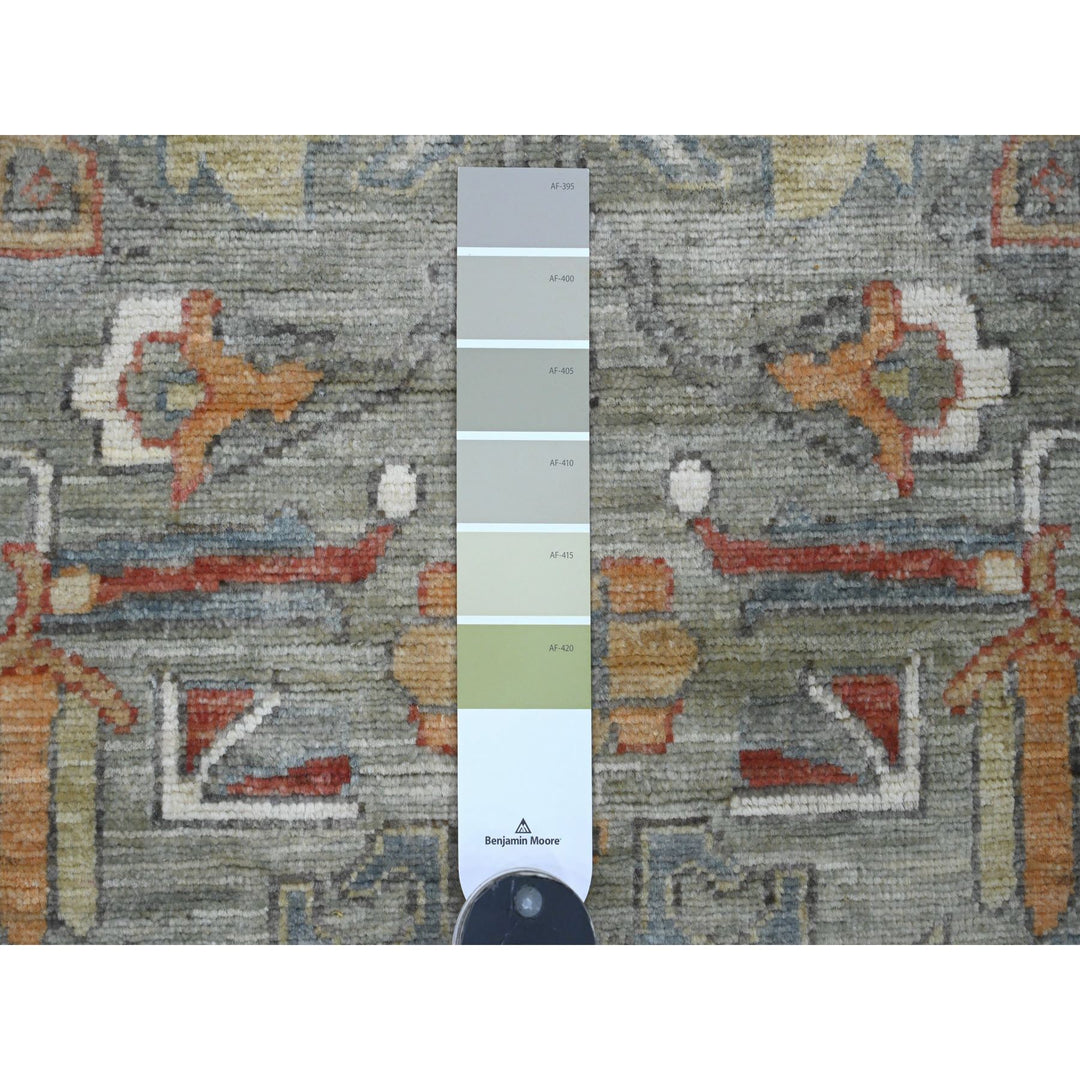 2'5" x 8'1" New Hand Knotted Green Wool Runner Oriental Rug - MOA10220984
