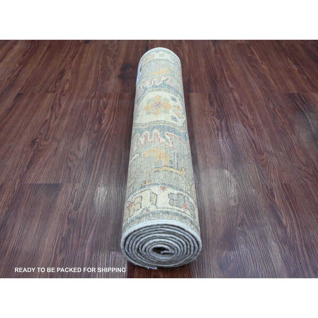 2'5" x 8'1" New Hand Knotted Green Wool Runner Oriental Rug - MOA10220984