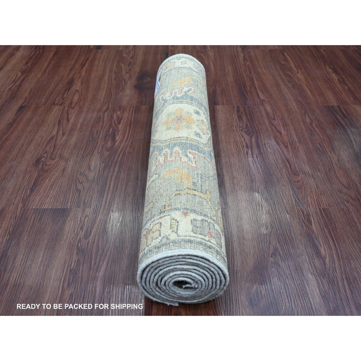 2'5" x 8'1" New Hand Knotted Green Wool Runner Oriental Rug - MOA10220984