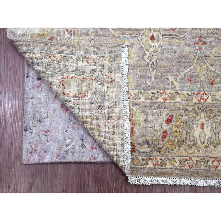 3'11" x 19'3" New Hand Knotted Grey Wool Runner Oriental Rug - MOA10220985