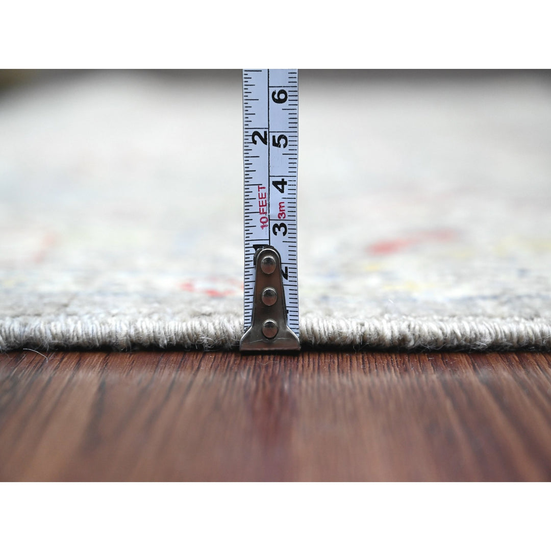3'11" x 19'3" New Hand Knotted Grey Wool Runner Oriental Rug - MOA10220985