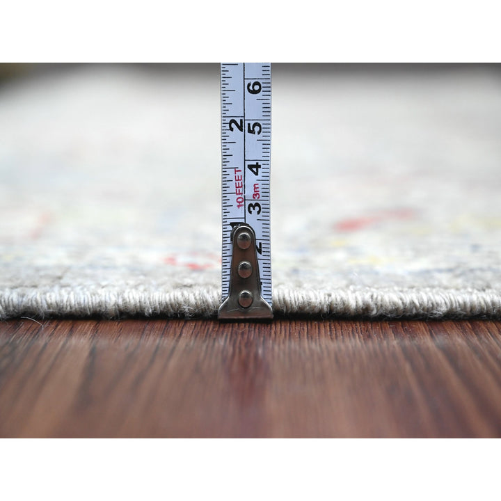 3'11" x 19'3" New Hand Knotted Grey Wool Runner Oriental Rug - MOA10220985