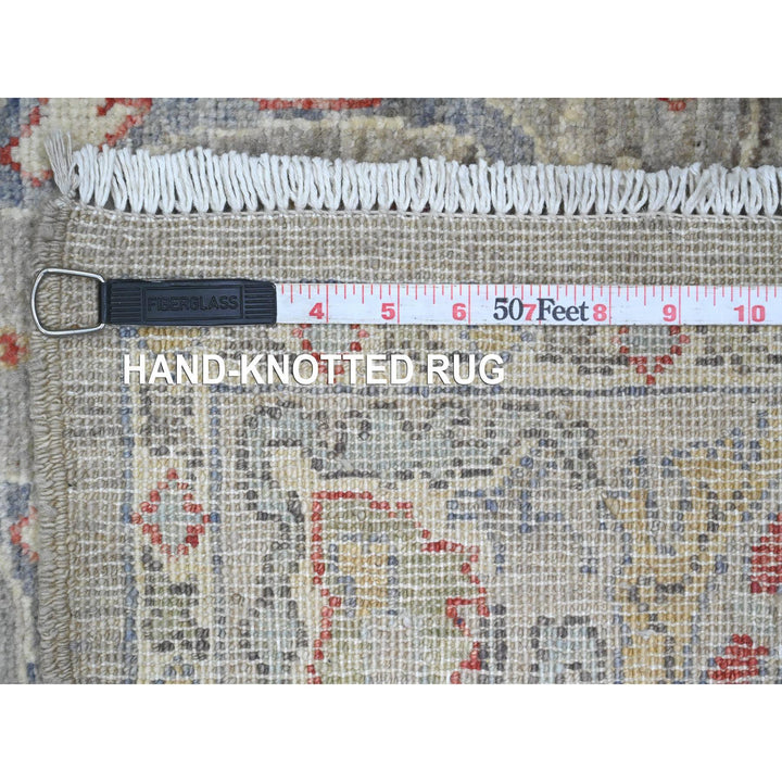 3'11" x 19'3" New Hand Knotted Grey Wool Runner Oriental Rug - MOA10220985