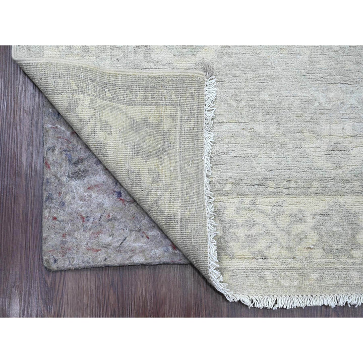 4'0" x 11'10" New Hand Knotted Grey Wool Runner Oriental Rug - MOA10220986