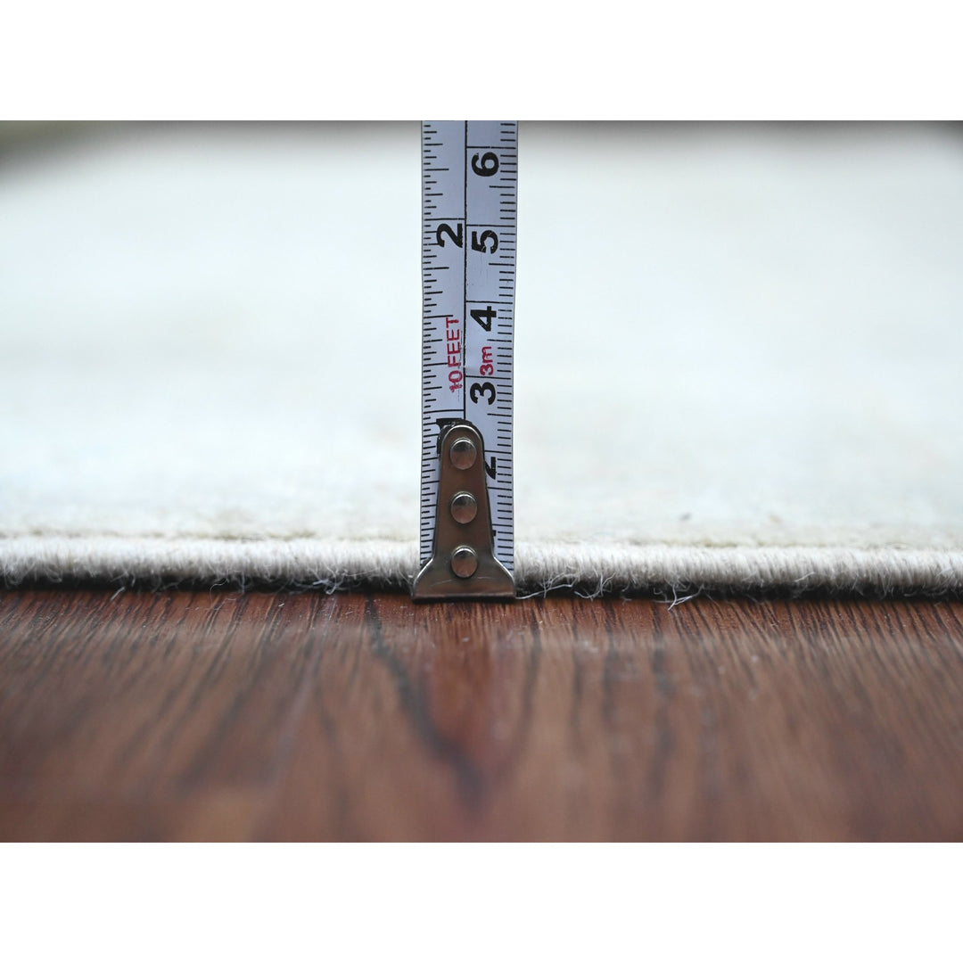4'0" x 11'10" New Hand Knotted Grey Wool Runner Oriental Rug - MOA10220986