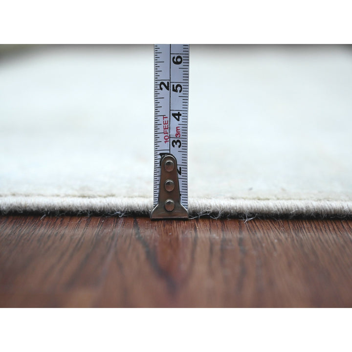 4'0" x 11'10" New Hand Knotted Grey Wool Runner Oriental Rug - MOA10220986