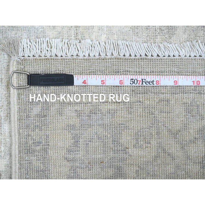 4'0" x 11'10" New Hand Knotted Grey Wool Runner Oriental Rug - MOA10220986