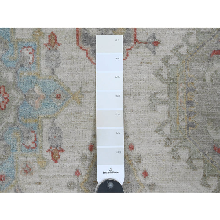 5'11" x 9'0" New Hand Knotted Ivory Wool Rectangle Oriental Rug - MOA10220987