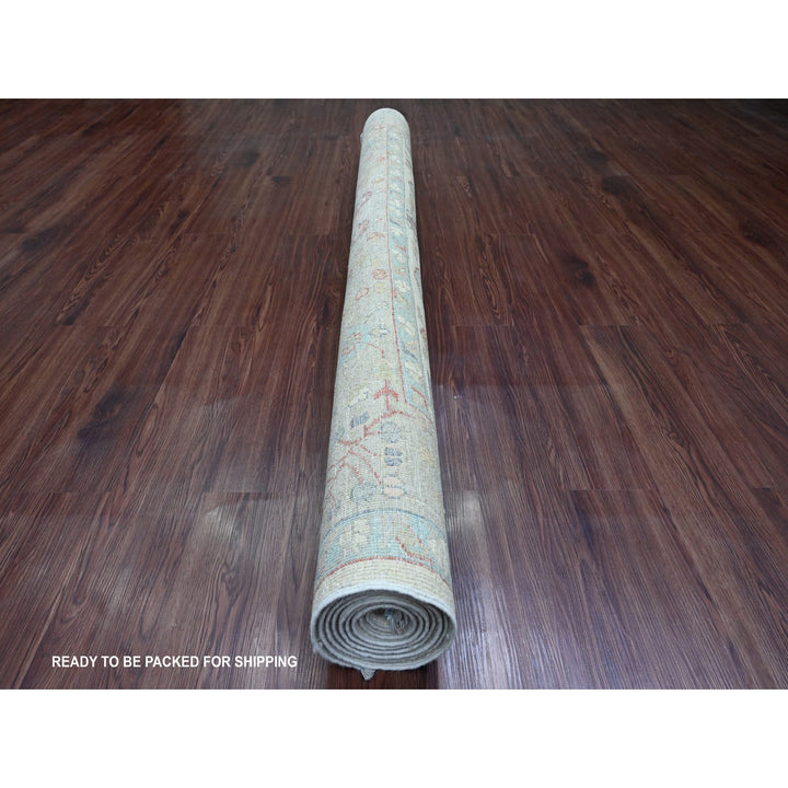 5'11" x 9'0" New Hand Knotted Ivory Wool Rectangle Oriental Rug - MOA10220987