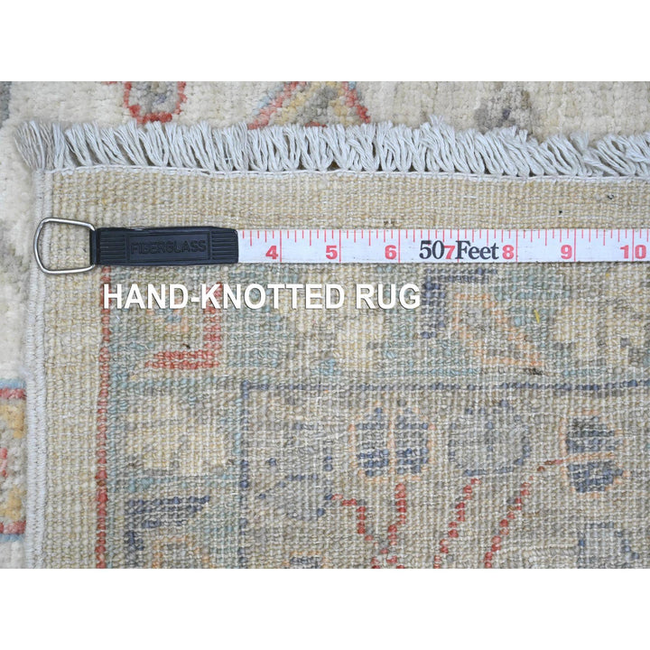 5'11" x 9'0" New Hand Knotted Ivory Wool Rectangle Oriental Rug - MOA10220987
