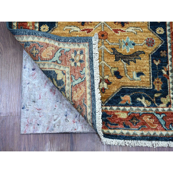 2'6" x 7'10" New Hand Knotted Blue Wool Runner Oriental Rug - MOA10220990